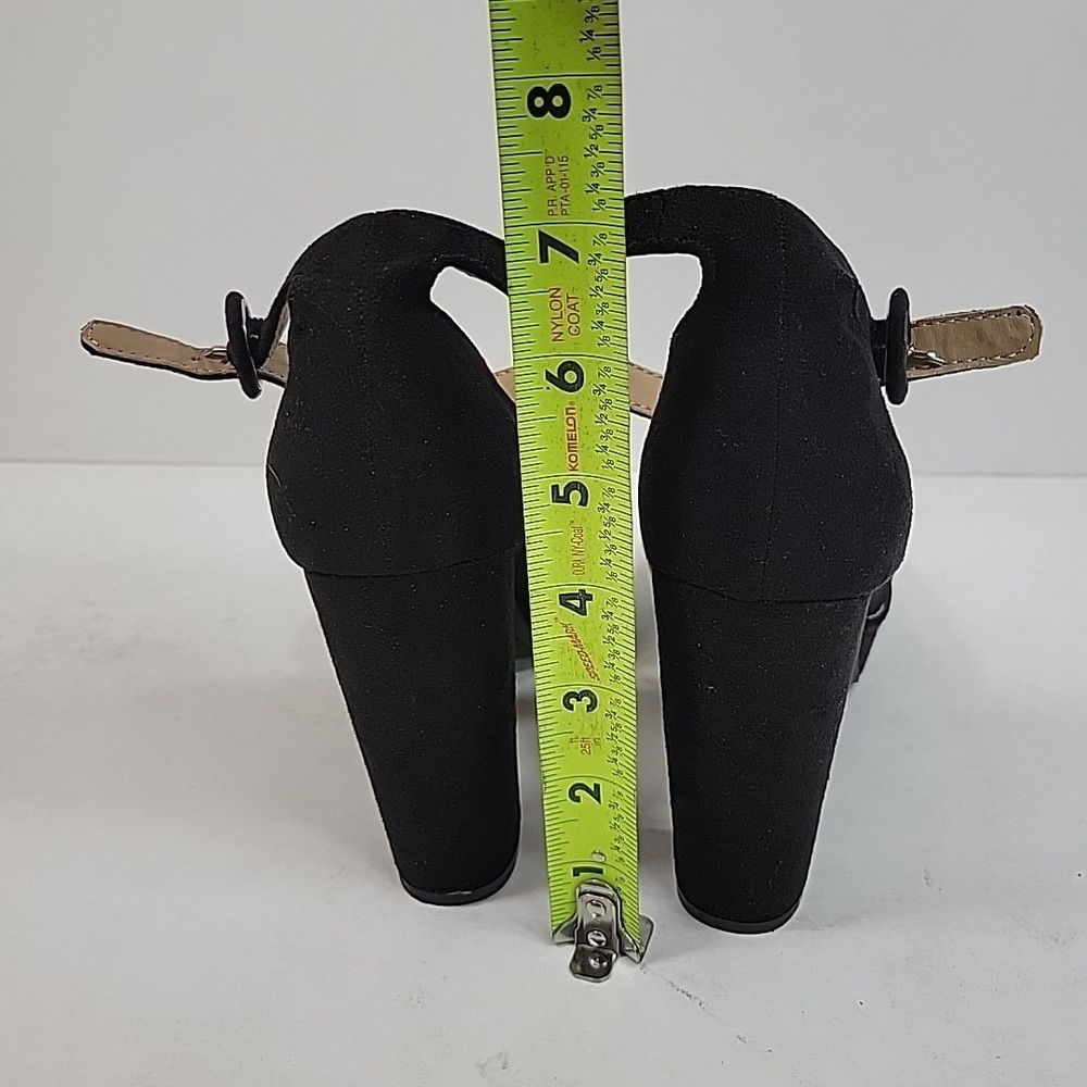 Sun + Stone Black Peep Toe Platform Heels Womens Size 6.5 Block Heel Super Cute - Picture 6 of 8